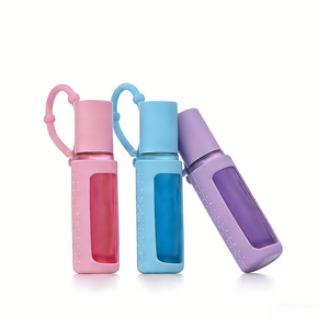 Custom Silicone Roller Bottle Holder Sleeve Colorful Silicon Hand Sanitation Holder Silicon Perfume Protective Case