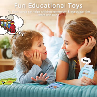 Machine d'Apprentissage d'Anglais Éducative avec Cartes Flash Parlantes et Jeux de Mots Fréquents, Livre Électronique, Activité Interactive, Cadeau pour Enfants