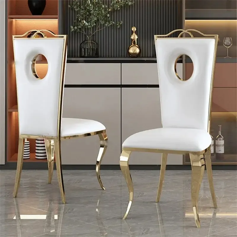 Эксклюзивный роскошный удобный обеденный стул из искусственной кожи или бархата для домашнего отеля, ресторана или свадьбы, элегантная мебель для дома
