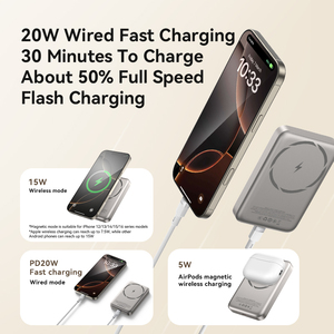 <span class=keywords><strong>Batterie</strong></span> externe magnétique 10000mAh, charge rapide 20W PD, LED, <span class=keywords><strong>batterie</strong></span> externe magnétique sans fil portable pour les voyages, cadeau, chargeur portable - Product Image 4