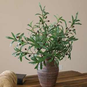 Décoration Forme Bloc Fleurs Artificielles Plante Décoration Branche D'<span class=keywords><strong>olivier</strong></span> Vert 4 Fourchettes Branche D'<span class=keywords><strong>olivier</strong></span> avec Fruit Fausse Branche - Product Image 6