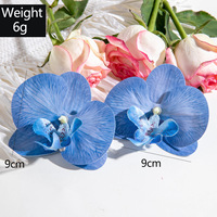 Anting Bunga Anggrek Ukuran Besar 9cm, Anting Gantung Phalaenopsis 3D Realistis, Perhiasan Bunga Ringan untuk Wanita