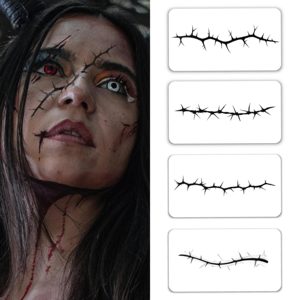 Visage d'Halloween Fausses Cicatrices Tatouages Temporaires Réalistes Usage Unique Peau Imperméable FX Sûr pour le <span class=keywords><strong>Maquillage</strong></span> d'<span class=keywords><strong>Horreur</strong></span> - Product Image 1