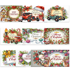 Carte de voeux à gratter de peinture de diamant de Noël-Cadeau de vacances de bricolage festif - Product Image 1