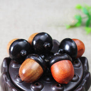 จี้รูปลูกโอ๊กไม้พะยูงแกะสลักด้วยมือ, ขวดไม้ใส่คำอธิษฐานพร้อมฝาเกลียวสำหรับอโรมาเธอราพี, จี้สร้อยคอ DIY พวงกุญแจ ของขวัญจากธรรมชาติ - Product Image 4