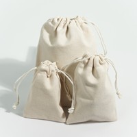 Logo personnalisé écologique biologique cordon sac à poussière réutilisable mousseline de coton pochette lin sac cadeau bijoux emballage en gros