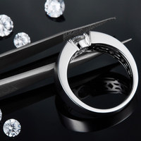 Bague en argent 925 véritable pour homme avec moissanite, haute dureté, ne se décolore pas, bijoux