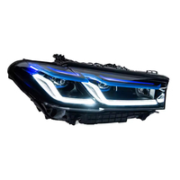 Faro delantero con tira LED azul completa para BMW G30 G31 G38 LCI 2018-2023, conjunto de faros modificado con señal de giro dinámica
