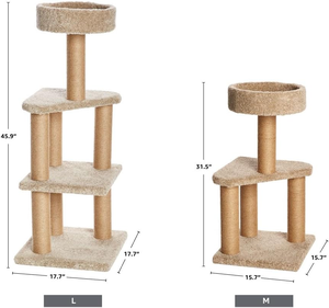 at <b>Tree</b> Tower - Multi-Level Climbing Activity Center for Indoor <b>Cats</b> & Kittens with <b>Scratching</b> <b>Posts</b>, Platform, Jute Rope - Product Image 5