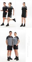 Conjunto Deportivo de Camiseta y Pantalones Cortos Transpirables, de Secado Rápido, Antibacteriano y que Absorbe la Humedad, con Detalles Reflectantes para Entrenamiento, Venta al Por Mayor