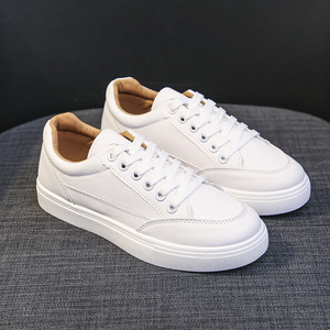 PU upper Womens white Platform Sneakers Shoes Women's Low <b>Top</b> Casual <b>Walking</b> Shoes white flat Fashion Sneakers for woman - Product Image 2