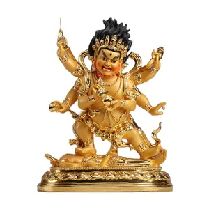 Daheitian GodのWealth StatueのTibetan Buddhism Tantra Buddha Home Decoration Crafts Six Arm Mahakala Bronze Statue