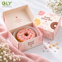 Boîtes à donuts personnalisées en papier alimentaire imprimé, emballages jetables pour pâtisseries, boîtes à pâtisseries pour les boutiques de donuts, emballages à emporter pour desserts