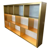 Bibliothèque en acier inoxydable sur pied, rangement moderne pour salon, bureau à domicile, appartement, hôtel