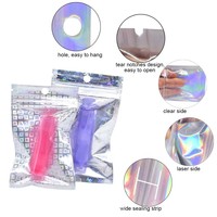 Bolsa de Aluminio con Cierre Hermético, Bolsa Plateada con Cierre Láser y Ventana Transparente para Perlas