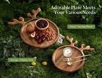 Plateau à fruits en bois de conception écologique en forme d'elk, plateau pour aliments cuisinés, pour le goûter de Noël