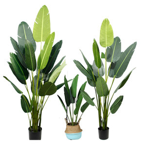 Senmasine Trong Nhà Trang Trí Nội Thất Màu Xanh Lá Cây Cây Giả Cây Trong Chậu Cây Giả Lá Chuối Nhân Tạo Chim Thiên Đường Nhà Máy - Product Image 1
