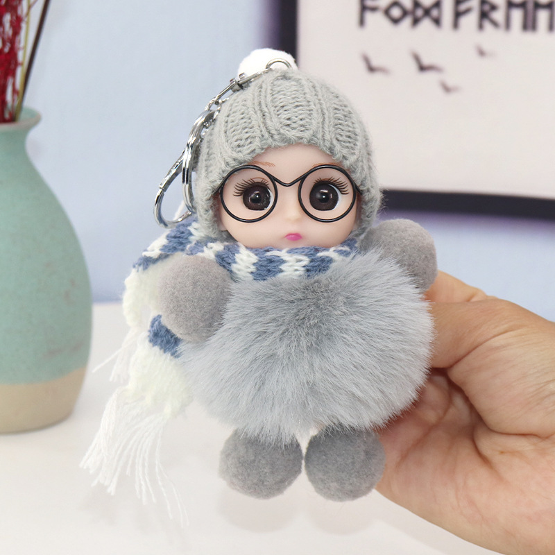 MayDONG Porte-clés mignon en peluche bébé endormi avec clip pour sac à dos, décoration de sac à dos, cadeau pour garçons et filles MayDONG Porte-clés mignon en peluche bébé endormi avec clip pour sac à dos, décoration de sac à dos, cadeau pour garçons et filles