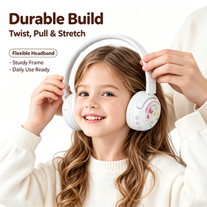 Casque Bluetooth pour enfants avec motif mignon, casque à réduction de bruit ANC, casque audio stéréo pour enfants pour l'étude - Product Image 1