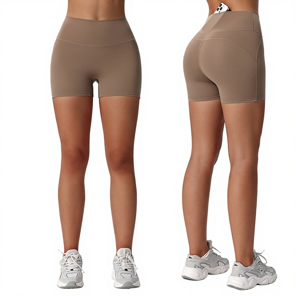 Sports High Waist Three-part Pants Wear-free Underwear Yoga Anti-walking Quick-drying Breathable Nylon/Cotton Solid Running
