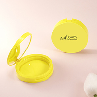 Étui compact rond personnalisé pour poudre pressée et blush avec miroir