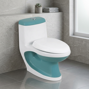 Inodoro de Una Pieza de Alta Gama con Aspecto de Mármol Moderno, Inodoro de Cerámica Sifónico Montado en el Suelo para Baño, Uso en Hoteles y Villas - Product Image 2
