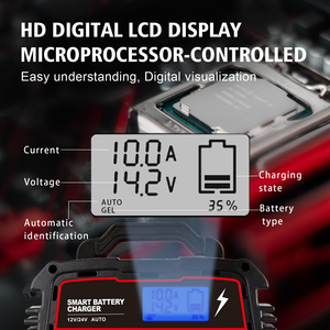 เครื่องชาร์จ<span class=keywords><strong>แบ</strong></span><span class=keywords><strong>ต</strong></span>เตอรี่รถยน<span class=keywords><strong>ต</strong></span>์/มอเตอร์ไซค์ 20A/10A <span class=keywords><strong>12V</strong></span>/24V เครื่องชาร์จอัจฉริยะ สำหรับ<span class=keywords><strong>แบ</strong></span><span class=keywords><strong>ต</strong></span>เตอรี่ AGM GEL ชนิด<span class=keywords><strong>ต</strong></span>ะกั่ว-กรดแห้ง 230W - Product Image 4