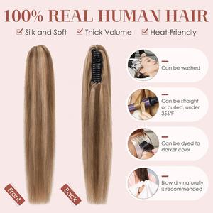 Cola de Caballo de Cabello Humano Virgen Brasileño con Textura Lisa de Seda, Color Destacado, 100g - Product Image 2