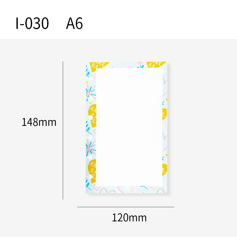 A6 flower lace pages, blue/pink