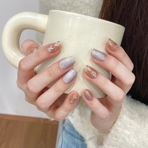 Diseño # 401 <span class=keywords><strong>Uñas</strong></span> Postizas Extra Cortas Tipo Ataúd, Premium, <span class=keywords><strong>con</strong></span> Diseño <span class=keywords><strong>de</strong></span> Ojo <span class=keywords><strong>de</strong></span> Gato, Lámina Dorada, Florales, Elegantes, Acrílicas, Hechas a Mano - Product Image 3