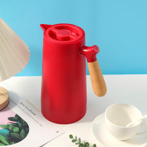 <span class=keywords><strong>Carafe</strong></span> à café isolée sous vide à double paroi 1L avec manche en bois et doublure en verre Pot thermos de voyage au <span class=keywords><strong>design</strong></span> nordique - Product Image 1