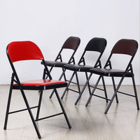 Housse de vinyle doublée en faux cuir, chaise pliante, avec cadre métallique, pour salle à manger, bon marché