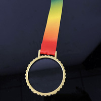 Médaille personnalisée MVP Or Argent Bronze 7cm Ronde à dents de scie en cristal métallique MH-NJ0452