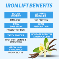 Eisen-Lift-Pulver mit Folat & Natrium für die kognitive Entwicklung von Erwachsenen, Ferritin- & Hämoglobin-Boost – Tägliche Portion