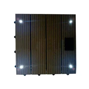 Đèn Năng Lượng Mặt Trời LED Composite Gỗ Ngoài Trời Hiện Đại Thiết Kế Theo Yêu Cầu Tiết Kiệm Gạch Lát Sàn WPC Chống Thấm Nước