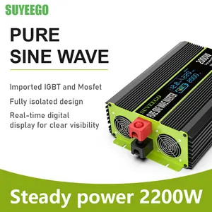 SUYEEGO DC invertör 1000W 2000W 3000W 4000W 5000W kapalı ızgara yüksek frekanslı saf sinüs dalga 12V güç inverteri 2000W