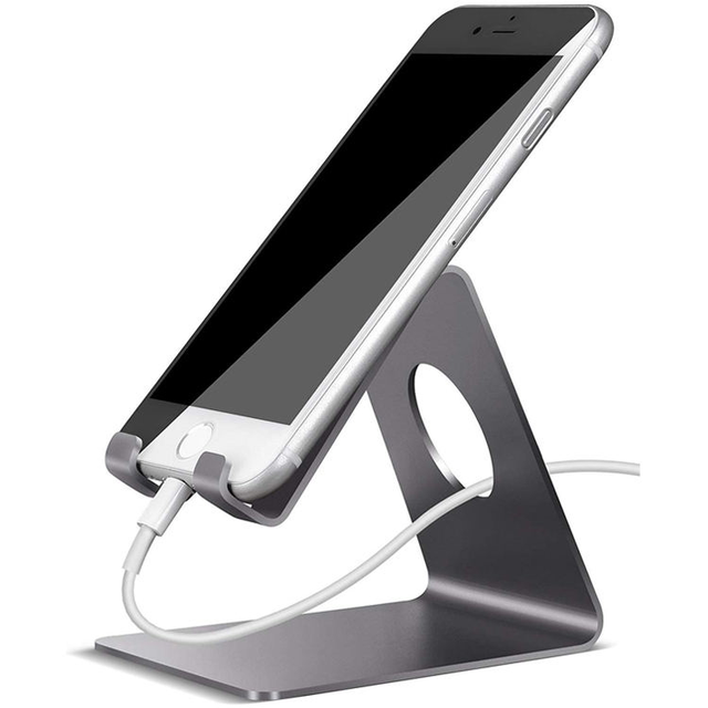 Portable Aluminum Phone Stand Universal Anti-Scratch Metal Desk Phone Holder Stable Mobile Support Bracket for All Smartphones