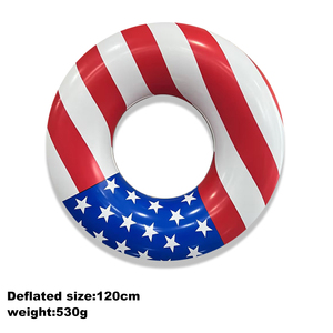 Flotador <span class=keywords><strong>de</strong></span> agua inflable redondo personalizado con bandera americana para <span class=keywords><strong>piscina</strong></span> o <span class=keywords><strong>tubo</strong></span> <span class=keywords><strong>de</strong></span> lago para niños y adultos - Product Image 2