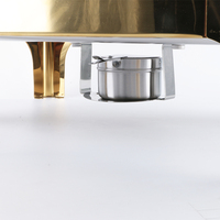 Réchaud Chauffe-Plats Économique en Combustible Doré en Acier Inoxydable Kit de Plat de Chafing pour Buffet
