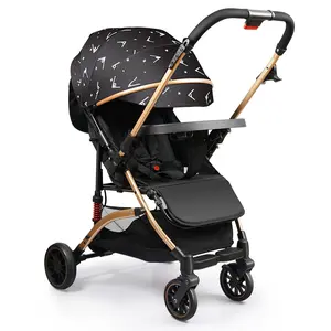 Coche Para Bebes – poussette légère pour bébé, Buggy de voyage Compact, pliable à une main, à deux voies, poussette pour bébé avec assiette à dîner