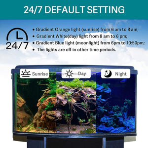 24/7 Lámpara de acuario de modo natural-Luz de <span class=keywords><strong>pecera</strong></span> de espectro completo con temporizador Encendido automático Apagado Luz LED de acuario SUMERGIBLE - Product Image 3