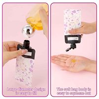 4 pochettes de toilette de voyage, contenants compressibles anti-fuite et rechargeables, portables pour shampoing, après-shampoing, lotion, gel douche