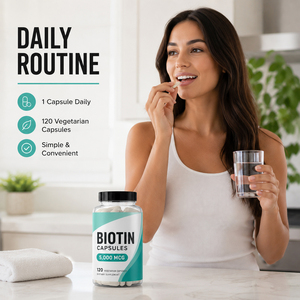 Suplemento de Materia Prima OEM Personalizado, Cápsulas de Biotina, Colágeno, Queratina y Vitamina C para Reparación de Cabello con Sulfato de Plátano, Certificado GMP - Product Image 4