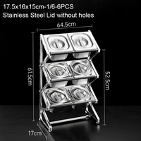 Support pour plat GN en acier inoxydable, réchaud à nourriture avec rangement pour condiments, chauffe-plats pour équipement de cuisine d'hôtel