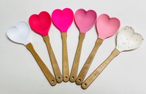 Chất lượng cao chịu nhiệt phụ kiện nhà bếp Bếp nướng công cụ thìa thìa Silicone tim muỗng - Product Image 6