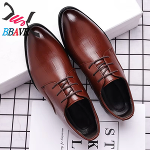 Zapatos de Vestir de Hombre con Punta en Pico, Estilo Británico, de PU, con Cordones, Formales, Casuales, Modernos, Estilo Coreano, Antideslizantes, Duraderos, para Boda - Product Image 3
