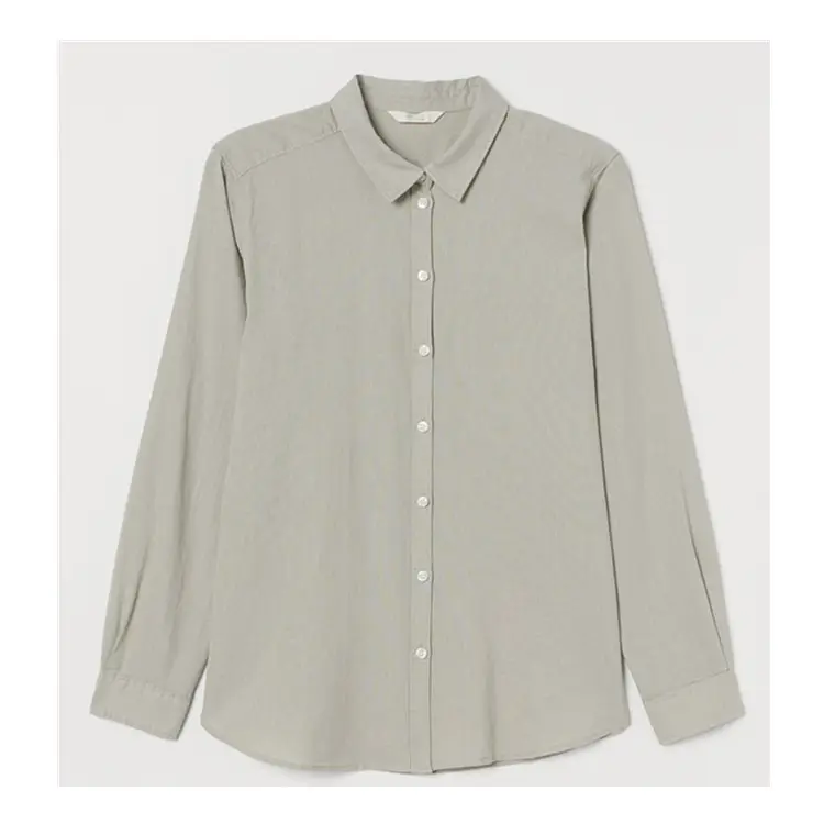 Voorjaar Vrouwen Overhemd Vrouwelijke Hennep Biologische Bamboe Blouse Tops Lange Mouwen Casual Turn-Down Kraag Vrouwen Losse Blouses