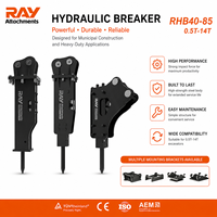 Martillo Hidráulico Rompedor de Rocas Ray para Excavadoras Kobota U35-4, U17-3 y U55-4