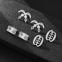 Boucles d'oreilles en acier inoxydable avec symbole Adinkra africain, bijoux ethniques culturels pour femmes et hommes