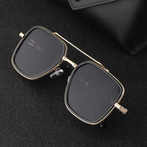 Lunettes de soleil carrées en métal pour homme Vinsa, verres PC UV400, C3 blanc porcelaine, pour la randonnée en plein air, lunettes de soleil tendance - Product Image 2